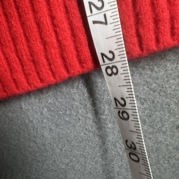 Talbots Sweater Womens Medium Red Diamond Knit Tunic Long Sleeve Crewneck Top - Picture 10 of 11